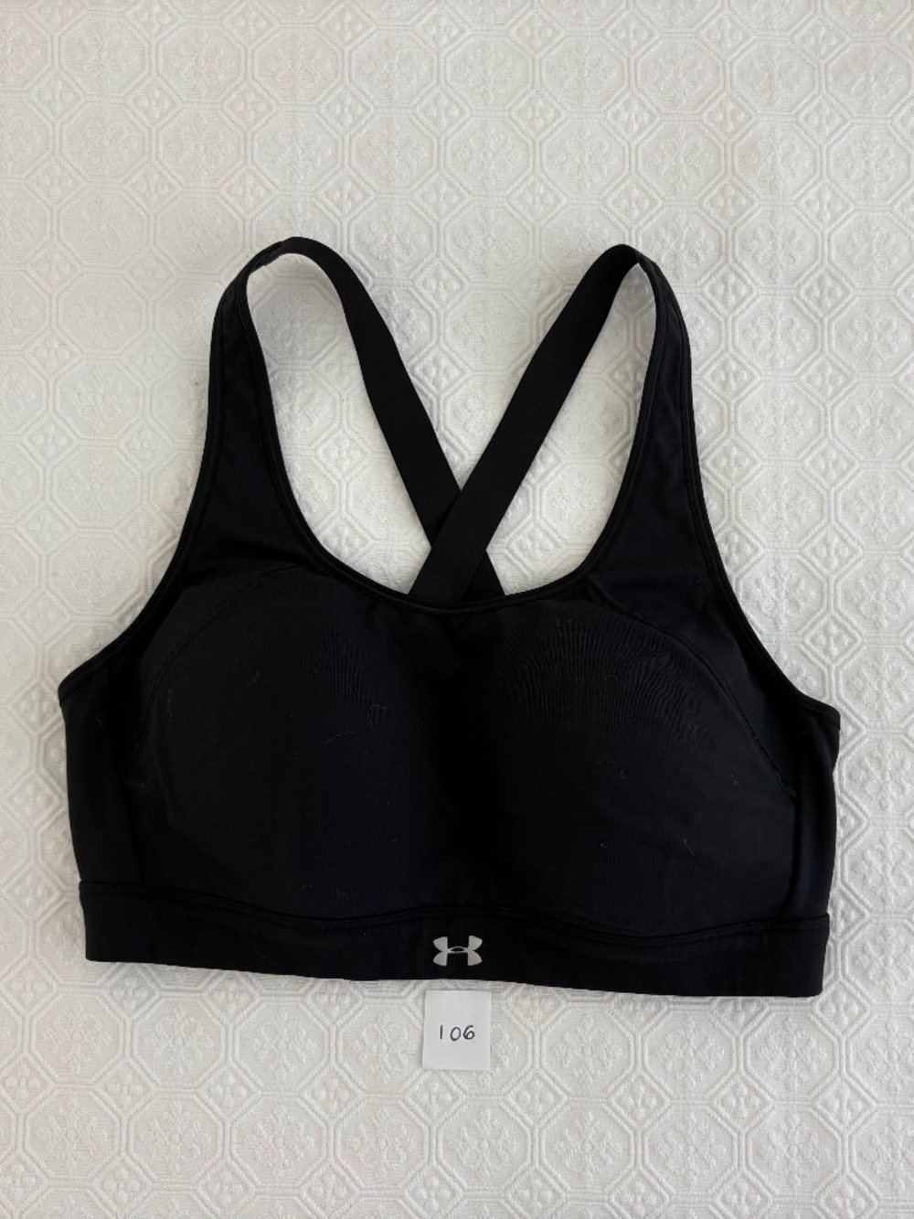 Under Armour Black High Impact Sports Bra XL Adjustable Criss Cross Straps (106)